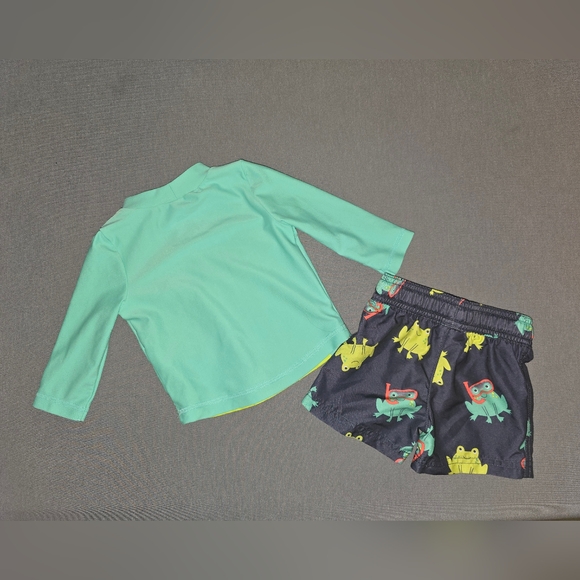 Carter's: Size: 3 to 6 months Swim trunks w/drawstring & Long sleeve Rash Guard - Picture 11 of 11
